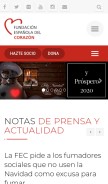 How fundaciondelcorazon.com looks like on a mobile device such as an iPhone.