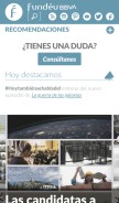 How fundeu.es looks like on a mobile device such as an iPhone.