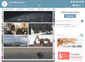 How fundeu.es looks like on a tablet such as an iPad.