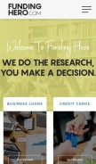 How fundinghero.com looks like on a mobile device such as an iPhone.