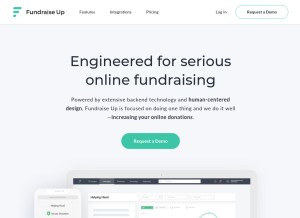 How fundraiseup.com looks like on a tablet such as an iPad.