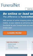 How funeralnet.com looks like on a mobile device such as an iPhone.