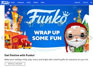How funko.com looks like on a tablet such as an iPad.
