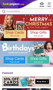How funkypigeon.com looks like on a mobile device such as an iPhone.