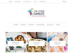 How funlovingfamilies.com looks like on a tablet such as an iPad.