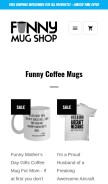 How funnymugshop.com looks like on a mobile device such as an iPhone.