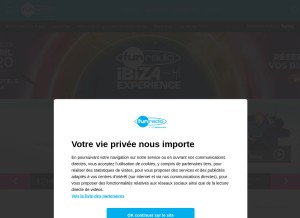 How funradio.fr looks like on a tablet such as an iPad.
