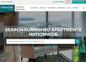 How furnishedhousing.com looks like on a tablet such as an iPad.