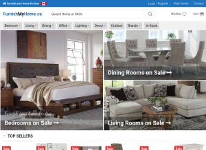 How furnishmyhome.ca looks like on a tablet such as an iPad.