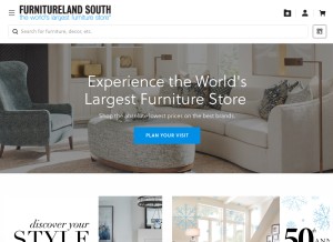 How furniturelandsouth.com looks like on a tablet such as an iPad.
