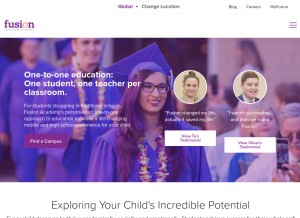 How fusionacademy.com looks like on a tablet such as an iPad.