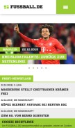 How fussball.de looks like on a mobile device such as an iPhone.