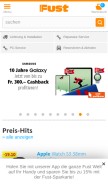 How fust.ch looks like on a mobile device such as an iPhone.