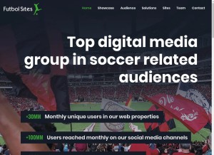How futbolsites.net looks like on a tablet such as an iPad.
