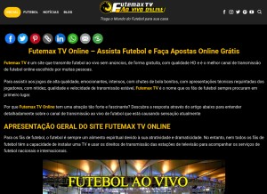 How futemaxtv.online looks like on a tablet such as an iPad.