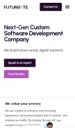 How futurbyte.co looks like on a mobile device such as an iPhone.