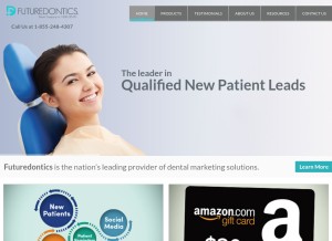 How futuredontics.com looks like on a tablet such as an iPad.