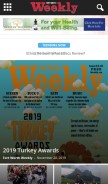 How fwweekly.com looks like on a mobile device such as an iPhone.