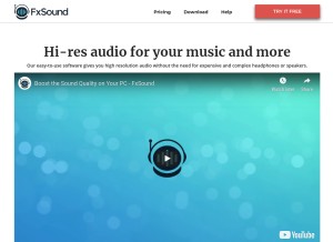 How fxsound.com looks like on a tablet such as an iPad.