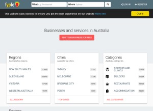 How fyple.biz looks like on a tablet such as an iPad.