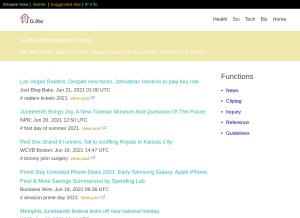 How g.0to.xyz looks like on a tablet such as an iPad.