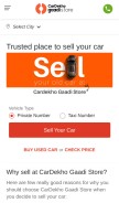 How gaadi.com looks like on a mobile device such as an iPhone.