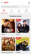How gaana.com looks like on a mobile device such as an iPhone.