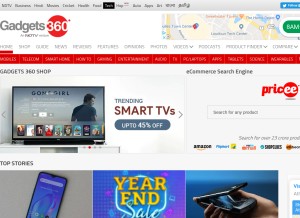 How gadgets360.com looks like on a tablet such as an iPad.