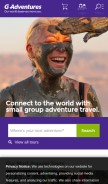 How gadventures.com looks like on a mobile device such as an iPhone.