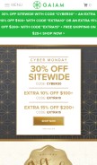 How gaiam.com looks like on a mobile device such as an iPhone.