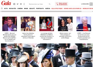 How gala.fr looks like on a tablet such as an iPad.