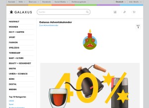 How galaxus.ch looks like on a tablet such as an iPad.