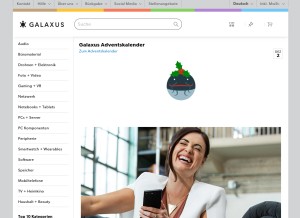 How galaxus.de looks like on a tablet such as an iPad.