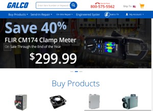How galco.com looks like on a tablet such as an iPad.