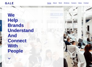 How gale43labs.com looks like on a tablet such as an iPad.