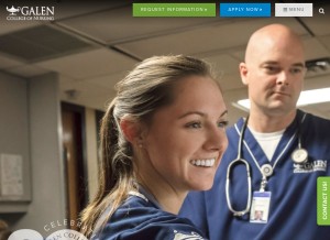 How galencollege.edu looks like on a tablet such as an iPad.
