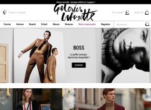 How galerieslafayette.com looks like on a tablet such as an iPad.