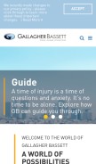 How gallagherbassett.com looks like on a mobile device such as an iPhone.