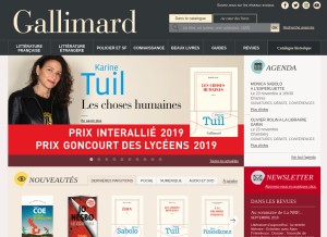 How gallimard.fr looks like on a tablet such as an iPad.