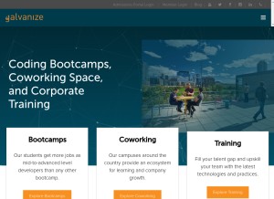 How galvanize.com looks like on a tablet such as an iPad.