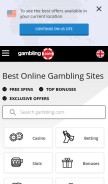 How gambling.com looks like on a mobile device such as an iPhone.