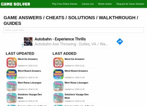How game-solver.com looks like on a tablet such as an iPad.