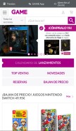 How game.es looks like on a mobile device such as an iPhone.