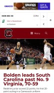 How gamecocksonline.com looks like on a mobile device such as an iPhone.