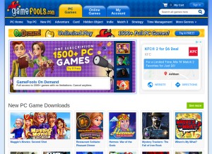 How gamefools.com looks like on a tablet such as an iPad.