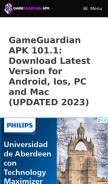 How gameguardian.xyz looks like on a mobile device such as an iPhone.