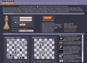 How gameknot.com looks like on a tablet such as an iPad.