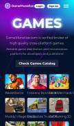 How gamemonetize.com looks like on a mobile device such as an iPhone.