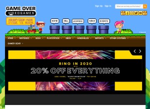 How gameovervideogames.com looks like on a tablet such as an iPad.