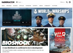 How gamereactor.eu looks like on a tablet such as an iPad.